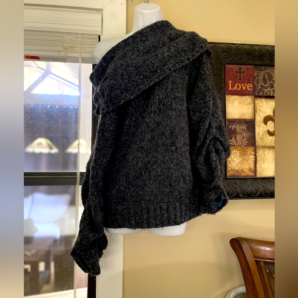 Charcoal gray cowl neck sweater